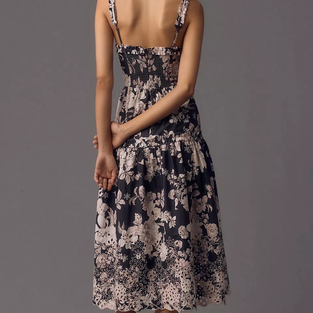 Anthropologie Sleeveless Sweetheart A-Line Midi Dress Size Small Petite - Picture 2 of 4